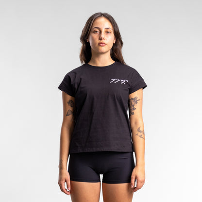 Script Box Tee Women's BLACK