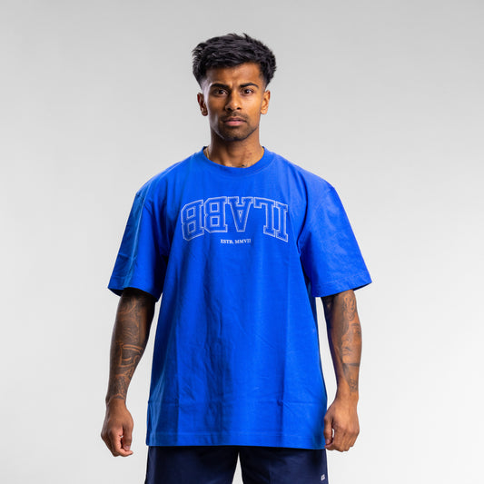 Varsity Line Block Tee Unisex SONIC BLUE