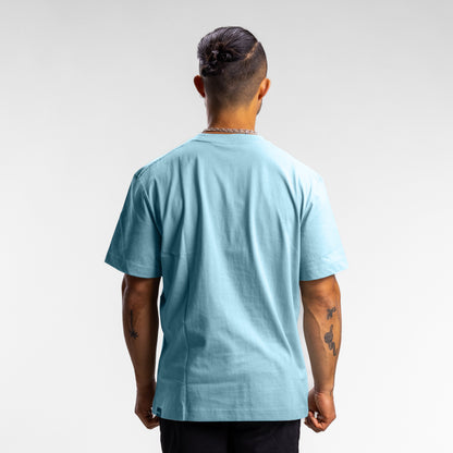 Varsity Line Block Tee Unisex AQUA