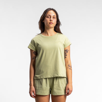 Script Box Tee Women's Sage